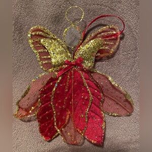 Avon Mini Poinsettia Angel Ornament NIB